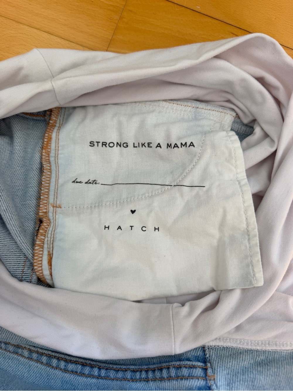 Hatch Light Blue Maternity Straight-Leg Jeans with White Panel - Picture 4 of 5